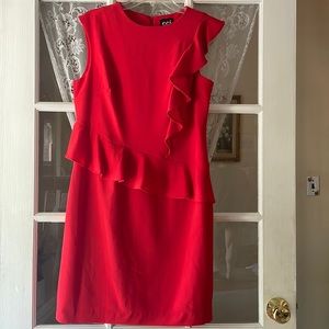 ECI ruffled red dress - wedding guest or party dress